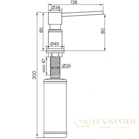 дозатор paulmark kraft d003-br 350 мл, бронза