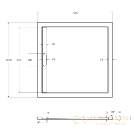 экран для поддона из искусственного мрамора cezares tray-as-a-80-100-scr, белый