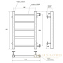 полотенцесушитель 500x600 водяной point вега pn71556 п5 с боковым подключением 500, хром
