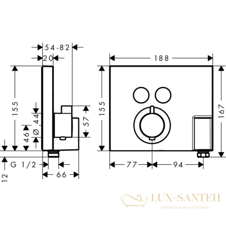 термостат hansgrohe showerselect 15765000, хром