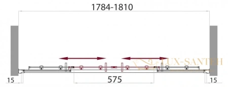 душевая дверь belbagno uno-bf-2 uno-bf-2-180-c-cr 180 см, стекло прозрачное