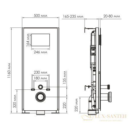 инсталляция для унитаза wasserkraft abens 20 20tlt.010.me.bl.mg01 с панелью смыва, золотой матовый