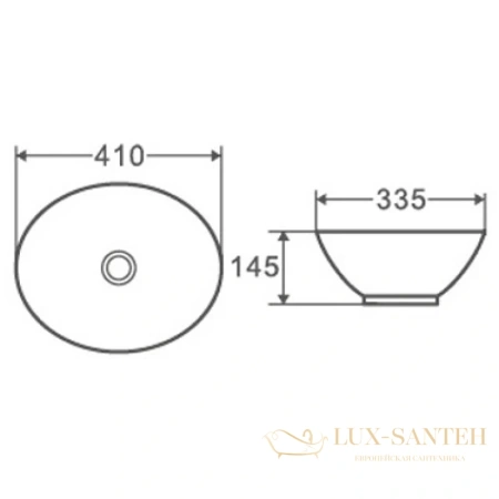 раковина d&k matrix dt1390716 41x33,5 см, белый