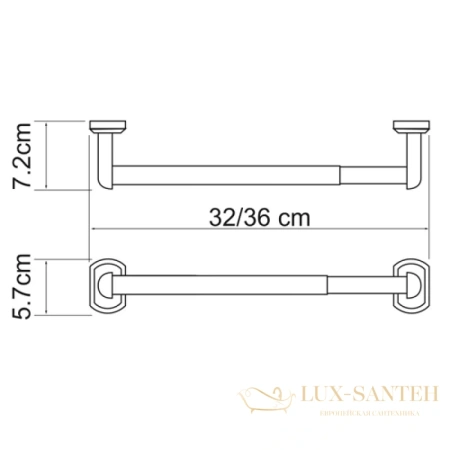 полотенцедержатель wasserkraft oder k-3091 36 см, хром