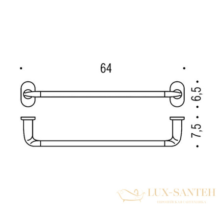 полотенцедержатель colombo design bart b2211 640 мм, хром