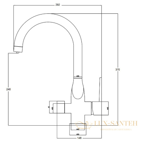 смеситель zorg steel hammer sh 910 bronze для кухни, бронза