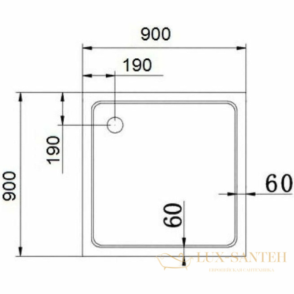 акриловый поддон cezares tray a tray-a-a-90-15-w0 для душа 90x90, белый