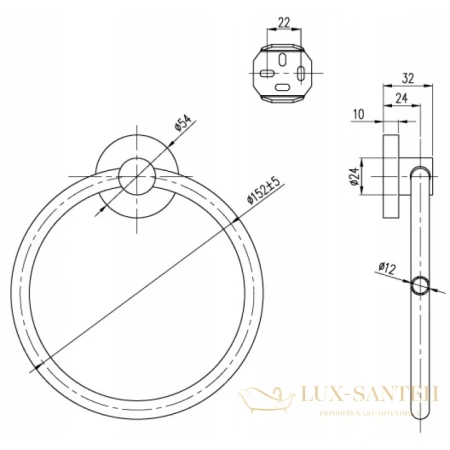 кольцо для полотенец villeroy & boch elements-tender tva15100500061, хром