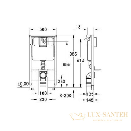 инсталляция для подвесного унитаза grohe rapid sl 38712001 высота 0,98 м 