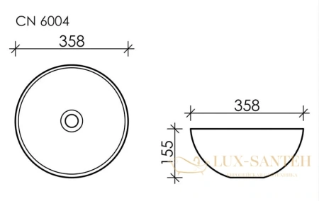 раковина ceramica nova element cn6004 35,8x35,8 см, черный матовый