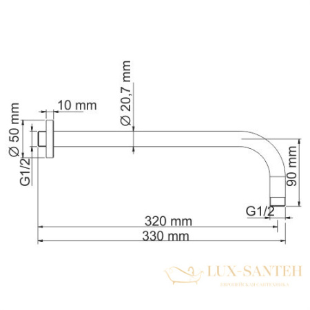 душевая система встраиваемая для душа 248 мм wasserkraft tauber a6451.097.121, никель