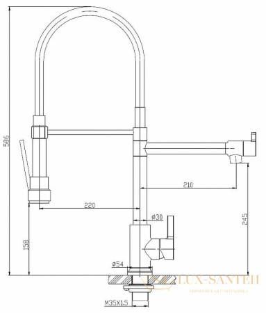 смеситель belbagno bb-lam50-in для кухни, сатин