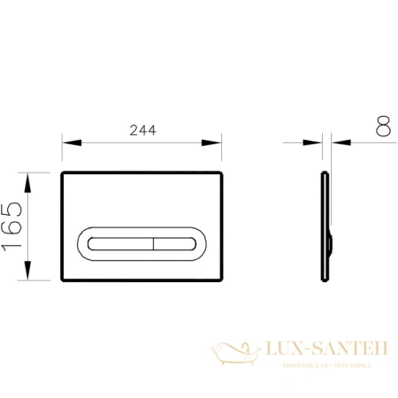 смывная клавиша vitra loop t 740-0780, глянцевый хром