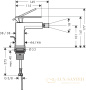 смеситель для биде hansgrohe tecturis e 73200700, с донным клапаном, белый матовый