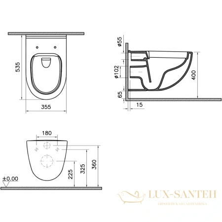 комплект vitra s40 9005b003-7211 подвесной унитаз + система инсталляции, белый