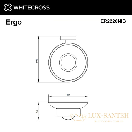 мыльница подвесная whitecross ergo er2220nib, брашированный никель