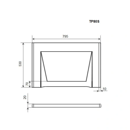 торцевая панель timo tp80s 80 см, белый