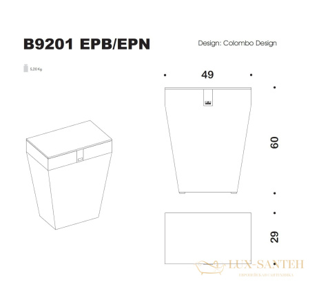 бельевая корзина colombo design black&white b9201.epn, черный