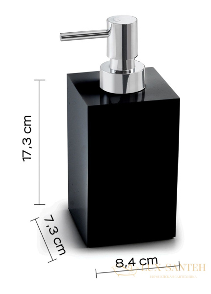 настольный дозатор с пластиковой помпой gedy sofia sf80(14), черный матовый