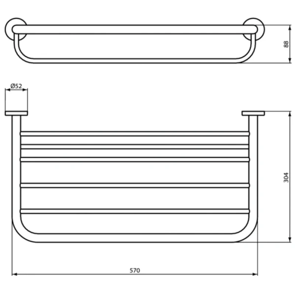 полка для полотенец ideal standard iom a9106aa 60 см, хром