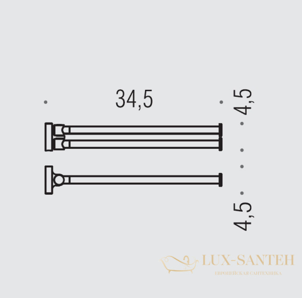 полотенцедержатель двойной colombo design plus w4913.hps1 34 см, нержавеющая сталь