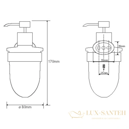 дозатор bemeta oval 118409011, хром