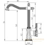 смеситель zorg antic a 124k-br для кухни, бронза