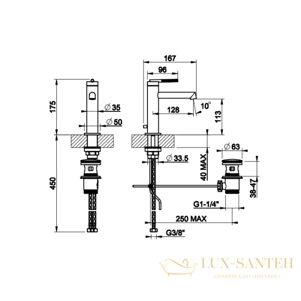 смеситель для раковины gessi ingranaggio 63501.031, хром