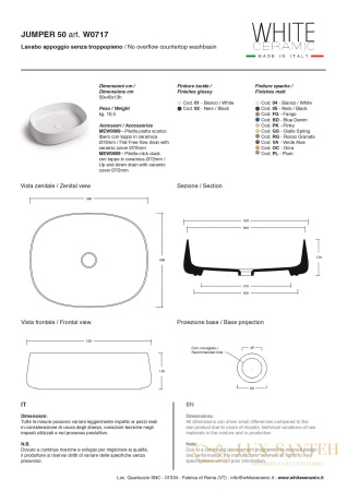 раковина прямоугольная white ceramic jumper w071705 накладная 50x40x13 см, черный матовый