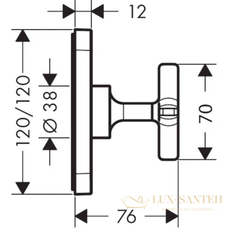 axor citterio e, 36771000, запорный вентиль 12 x 12, скрытый монтаж, цвет хром