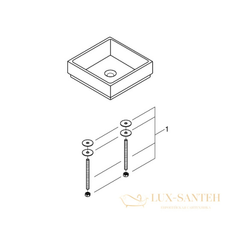 раковина накладная grohe cube ceramic 3948200h 400х400 мм, белый