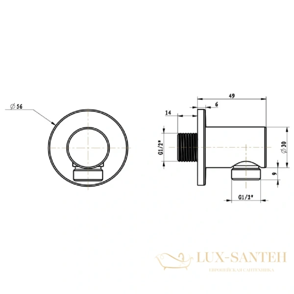 подключение для душевого шланга villeroy & boch universal tvc00045600061, хром