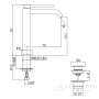 смеситель для раковины gattoni circle two 9148/91no, с донным клапаном, nero opaco