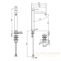 смеситель для раковины fima carlo frattini spillo tech f3031t/hxsxcr, ручка "x", с донным клапаном, хром