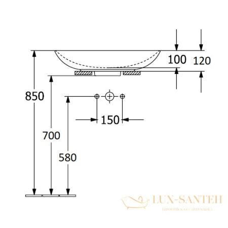 раковина накладная villeroy & boch loop & friends 4a4901r1 ceramicplus 560х380 мм, белый