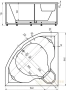 акриловая ванна aquatek сириус 164х164 sir164-0000002 с фронтальным экраном (вклеенный каркас)
