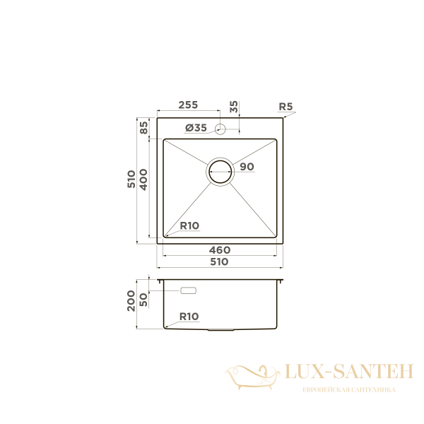 кухонная мойка omoikiri akisame 51-gb 4997013, графит