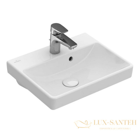 раковина villeroy & boch avento 7358 45 r1 ceramicplus 450х370 мм, белый