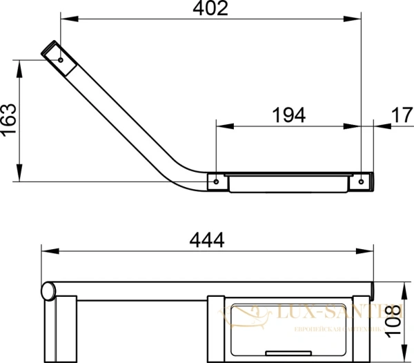 поручень 135° keuco plan 14909011037 хром