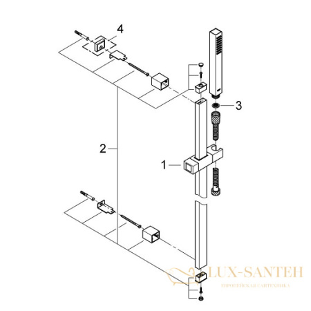 душевой гарнитур grohe euphoria cube+ 27891000, хром