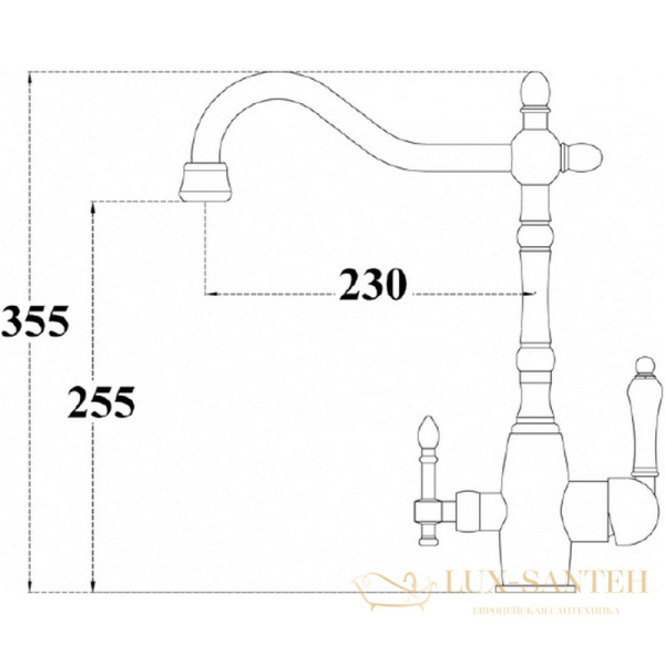 смеситель zorg sanitary zr 312 yf-33-black для кухни, черный