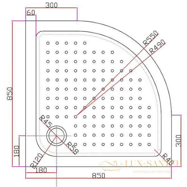 акриловый поддон cezares tray a tray-a-r-85-550-15-w для душа 85x85, белый