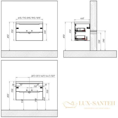 тумба под раковину belbagno etna etna-700-2c-so-wo-p 70 см подвесная, rovere bianco