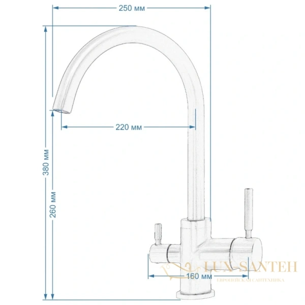 смеситель seaman barcelone ssl-5385-water для кухни, хром