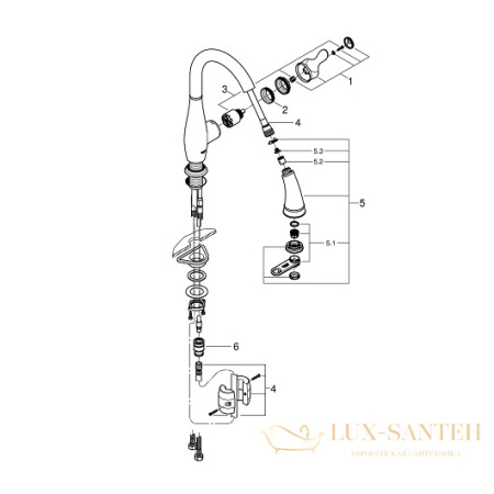 смеситель grohe parkfield 30215001 для мойки, хром