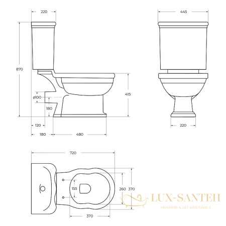 унитаз компакт belbagno boheme bb115cpr/bb115sc без бачка с сиденьем микролифт, белый