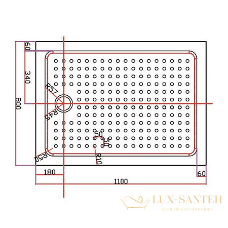 акриловый поддон cezares tray a tray-a-ah-110/80-15-w для душа 110x80, белый