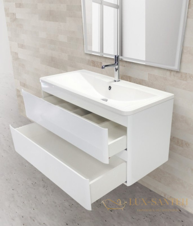 тумба под раковину belbagno albano albano-1000-2c-so-bl подвесная, bianco lucido