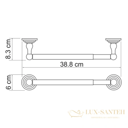 полотенцедержатель wasserkraft ammer k-7091 38,8 см, никель