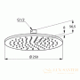 верхний душ 250 мм,  kludi a-qa 6432587-00, черный матовый